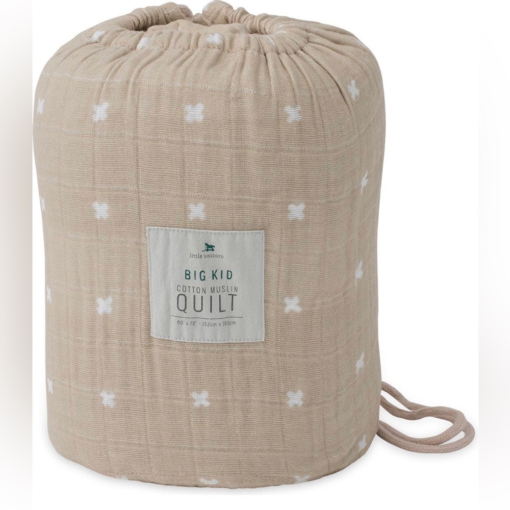 Little unicorn big kid muslin quilt taupe cross